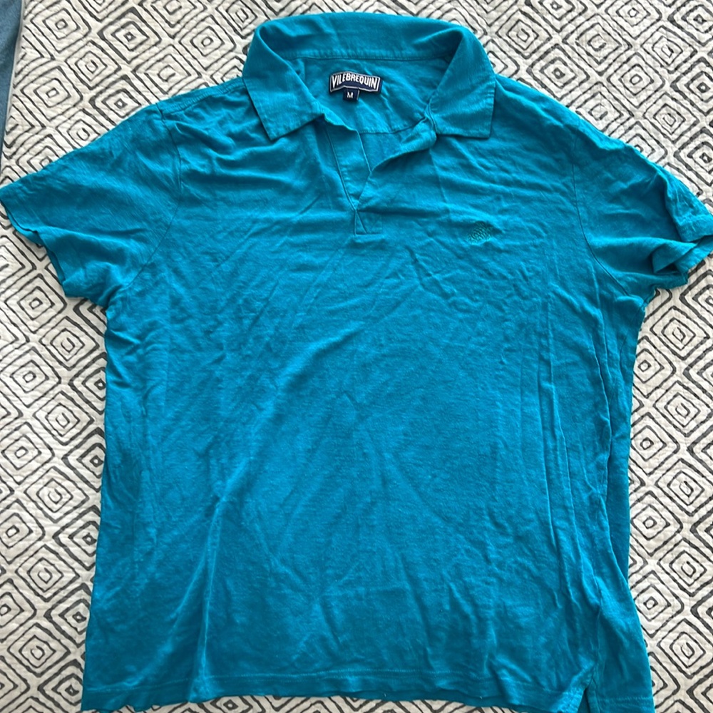VILEBREQUIN MENS LINEN BEACH POLO MEDIUM